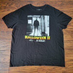 HALLOWEEN II 2 Michael Myers Doorway Movie Still Black Shirt sz XL EUC Horror
